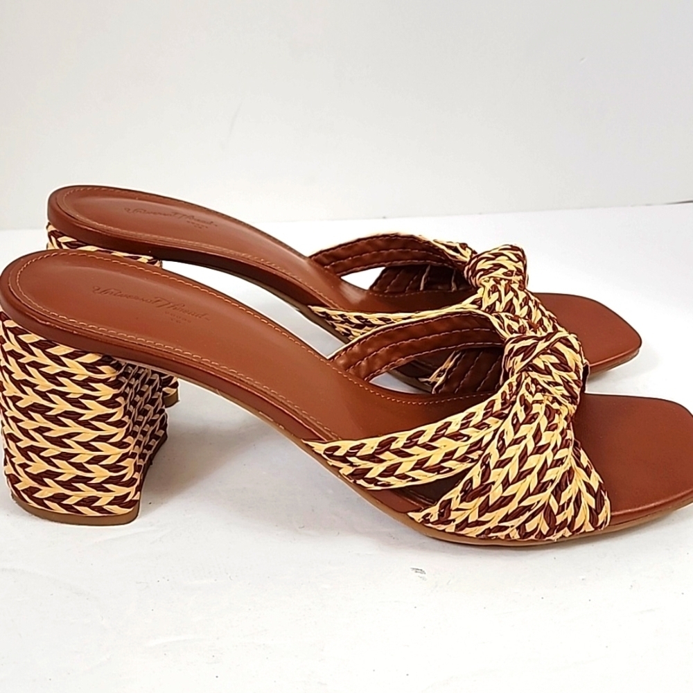 Universal Thread Brown Mules Wicker Woven Sandals, size 9.5 - Picture 4 of 17